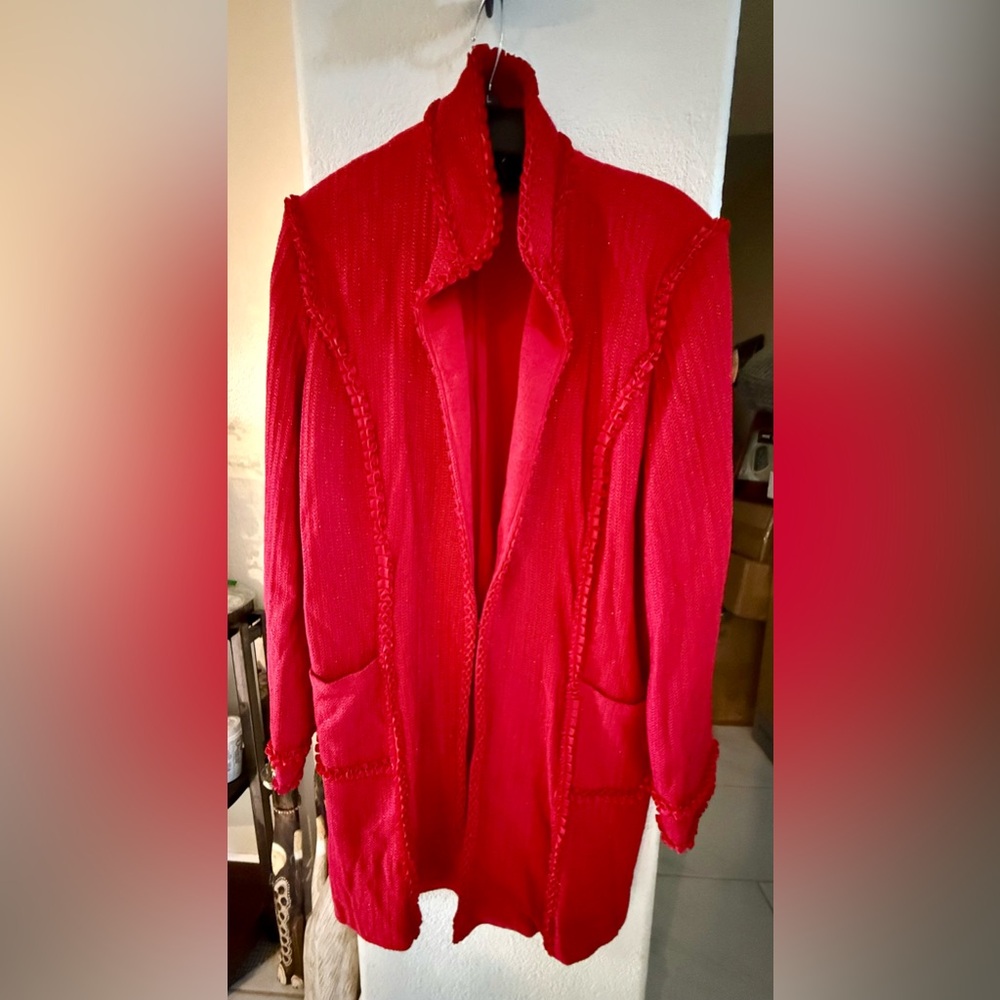 LIORAH : Women’s Plus 20W Red Elegant Jacket for Christmas  Like New